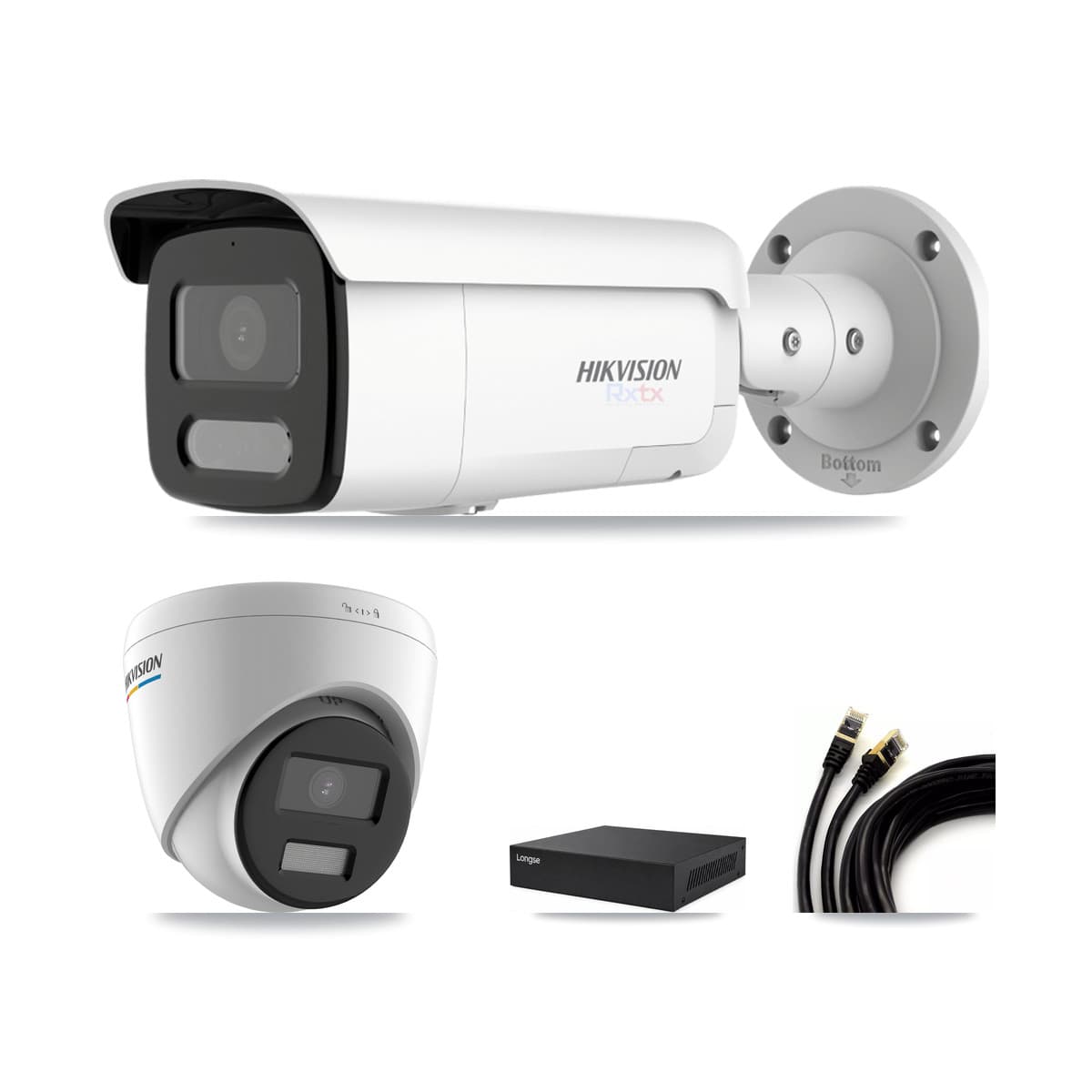 Hikvision & Longse 8-Channel 2MP – 4K CCTV Kit — 1 2MP Turret + 3 4K Bullet Cameras + 8TB Recording
