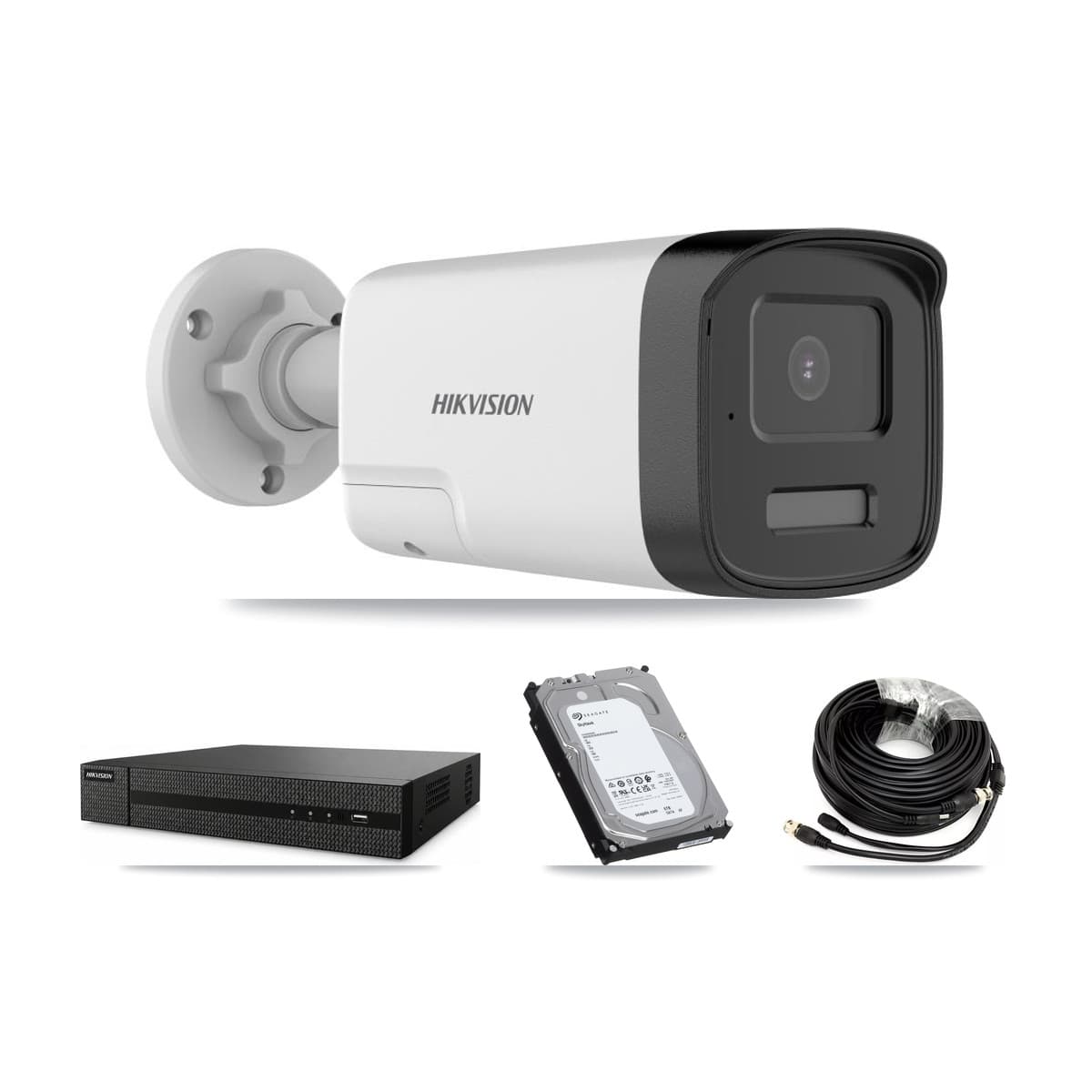 Hikvision 8-Channel 5MP CCTV Kit — 4 DS-2CE17K0T Bullet Cameras + 6TB Recording (DVR-8CH Recorder)