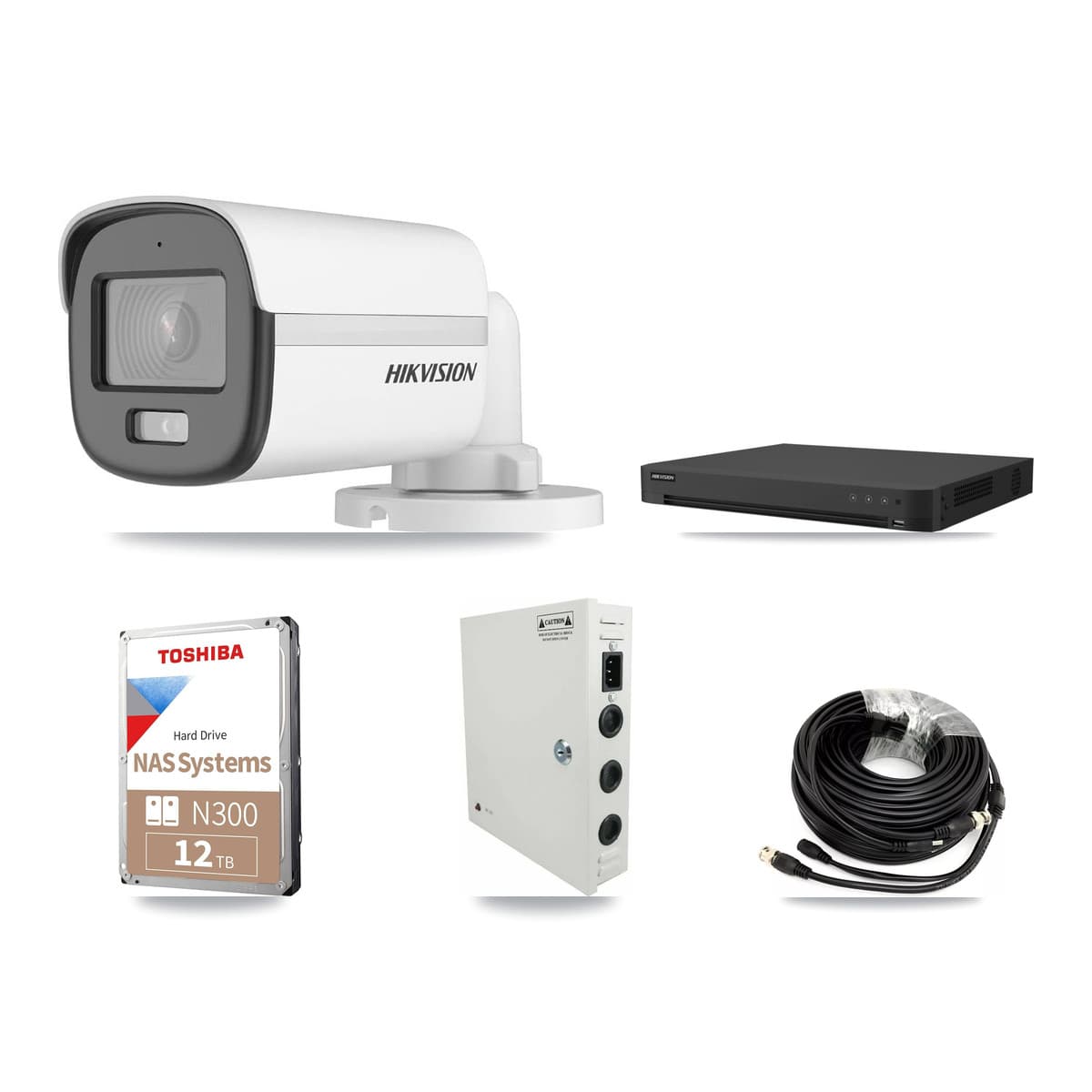 Hikvision 32-Channel 5MP CCTV Kit — 30 DS-2CE12KF0T Bullet Cameras + 2× 12TB Recording