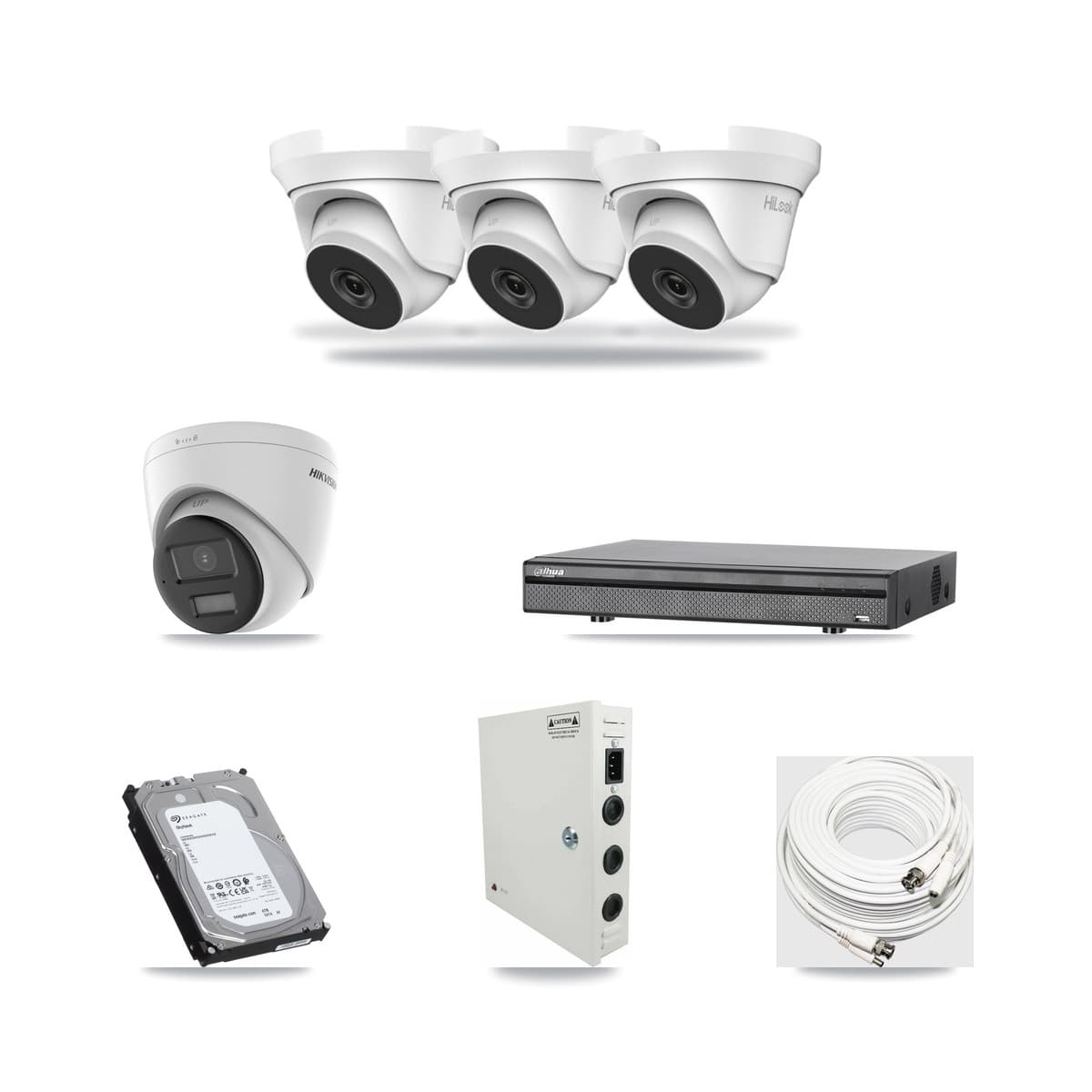 8-Channel 4MP – 4K CCTV Kit — 1 4K + 3 4MP Turret Cameras + 6TB Recording (DH-XVR5108H Recorder) - Image 1