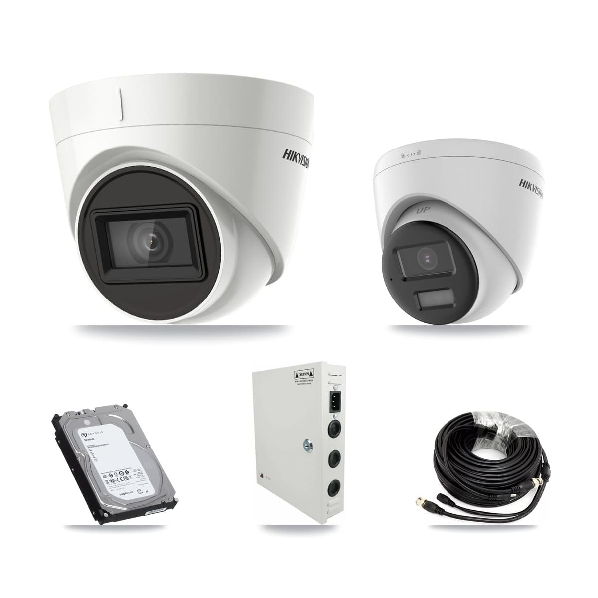 Hikvision 32-Channel 4K CCTV Kit — 6 DS-2CE78U0T + 14 DS-2CE78U1T Turret Cameras + 3× 6TB Recording