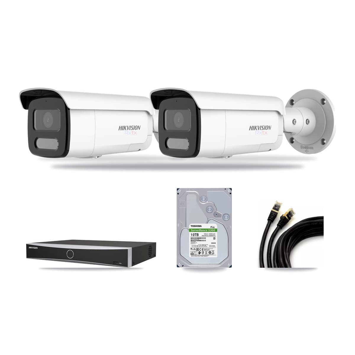 Hikvision 4-Channel 4K CCTV Kit — 2 Bullet Cameras + 10TB Recording - Image 1