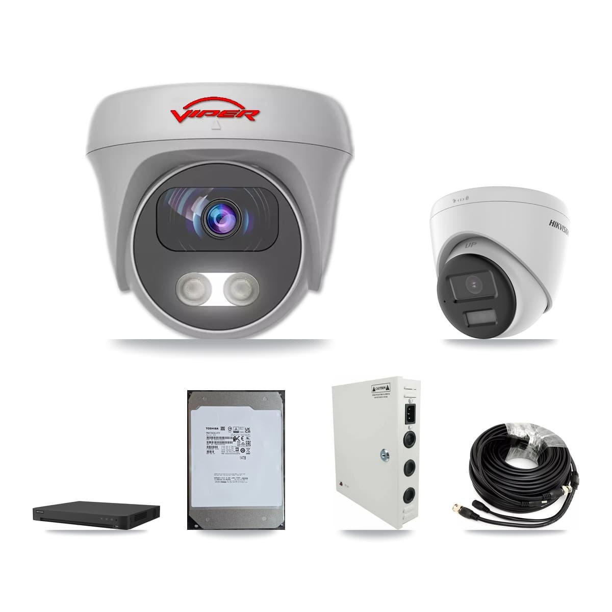 Hikvision & Viper 16-Channel 5MP – 4K CCTV Kit — 1 4K Turret + 9 5MP Cameras + 14TB Recording - Image 1