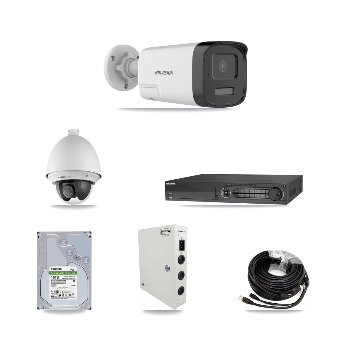 Hikvision 32-Channel 2MP – 5MP CCTV Kit — 1 DS-2AE4225T 2MP PTZ + 23 DS-2CE17K0T 5MP Bullet Cameras + 3× 10TB Recording