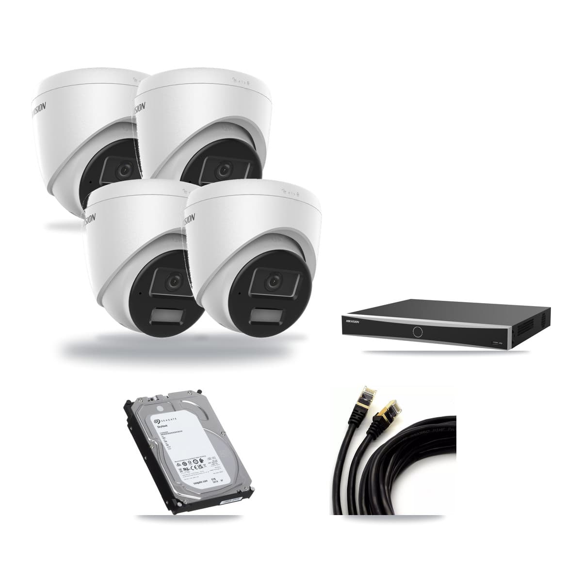 Hikvision 16-Channel 4MP CCTV Kit — 4 Turret Cameras + 6TB Recording (DS-7616NXI Recorder) - Image 1