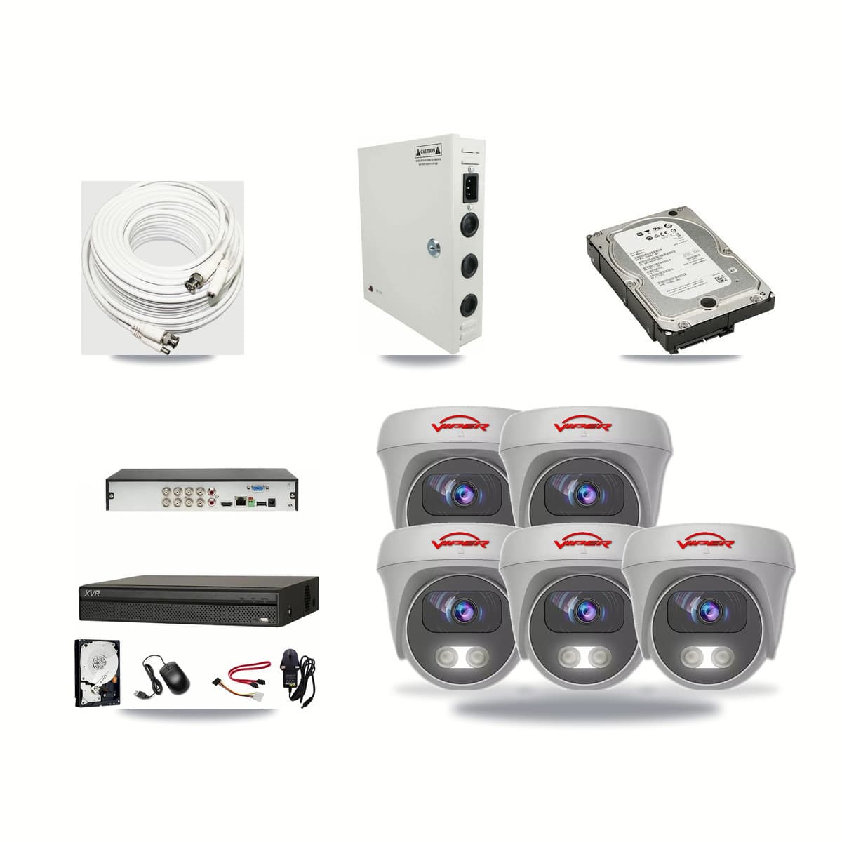 Dahua 8-channel CCTV kit: 5 cameras (5× 5MP Camera), 5TB hard drive