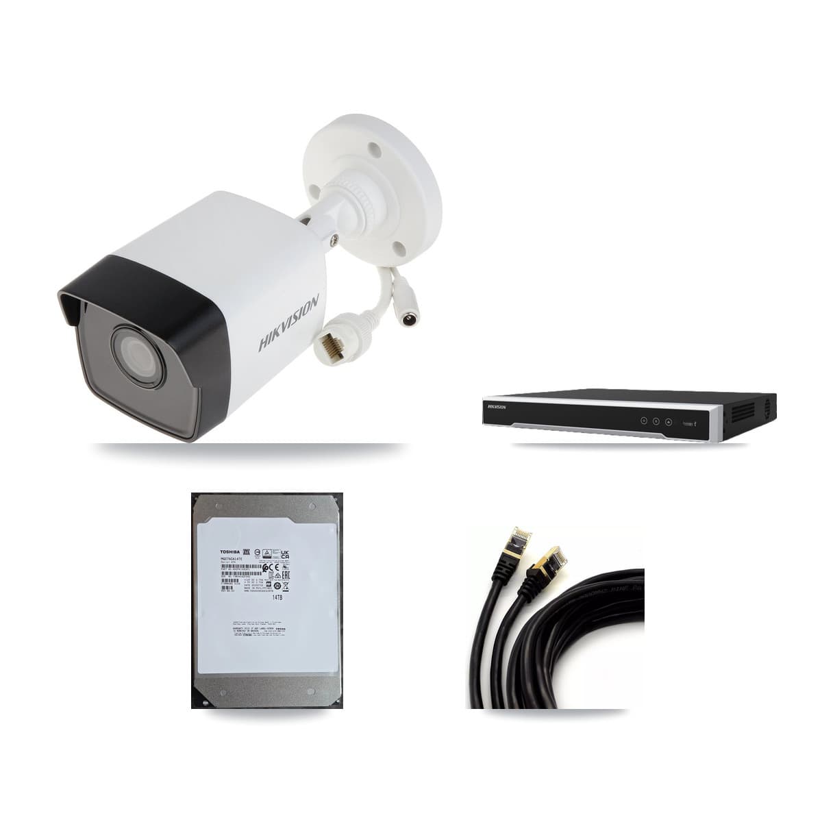 Hikvision 16-Channel 5MP CCTV Kit — 16 Bullet Cameras + 14TB Recording (DS-7616NI-M2 Recorder)