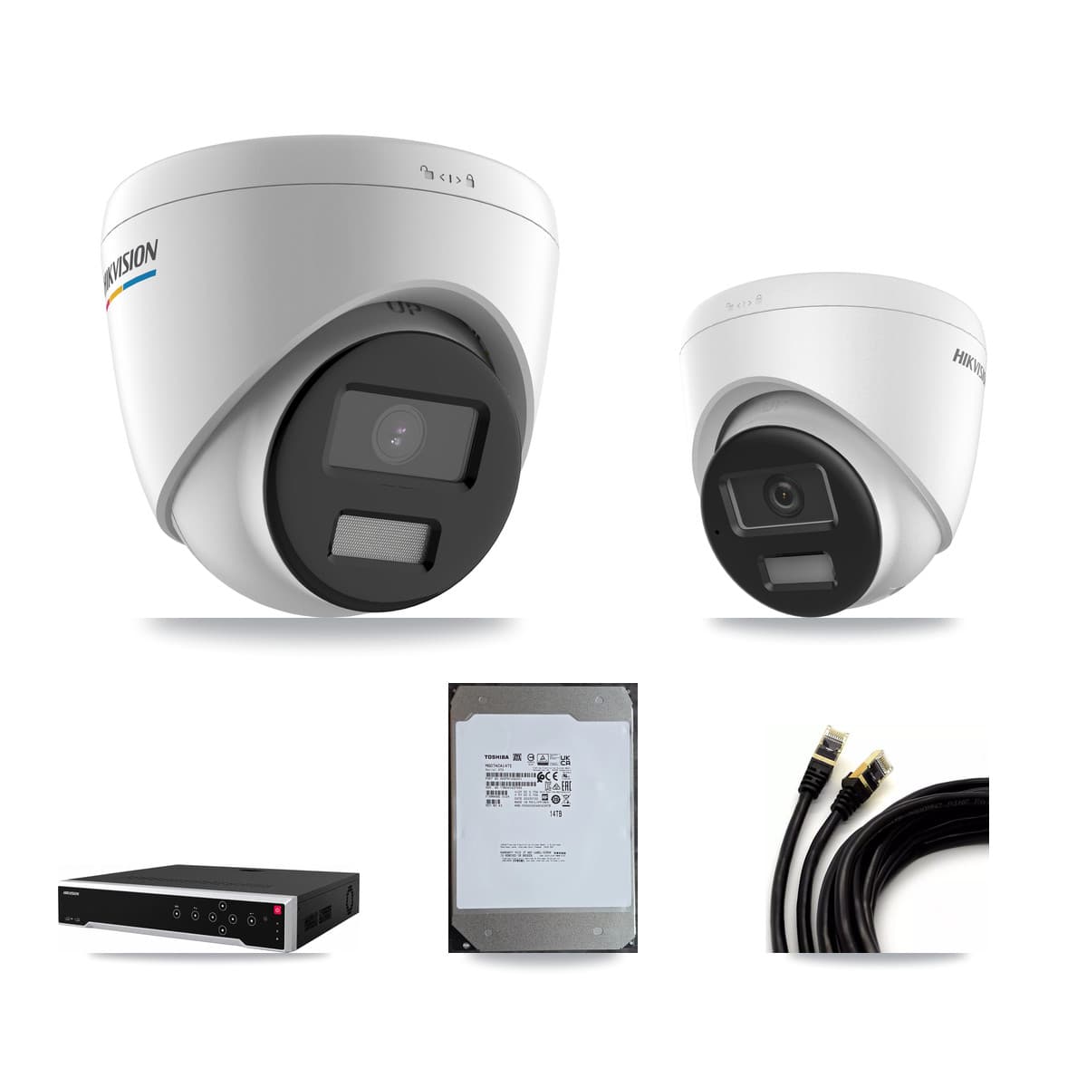 Hikvision 32-Channel 2MP – 4K CCTV Kit — 17 2MP + 1 4K Turret Cameras + 14TB Recording