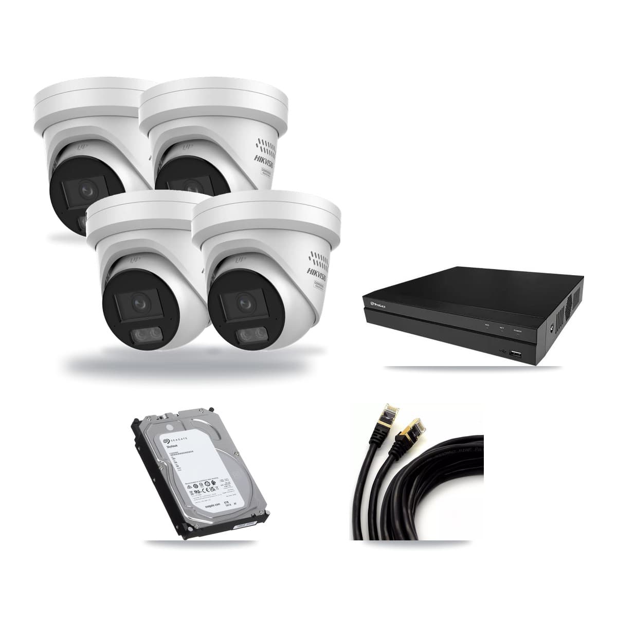 Prolux 8-Channel 4MP CCTV Kit — 4 Turret Cameras + 6TB Recording - Image 1