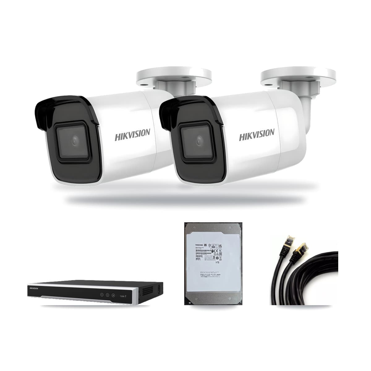 Hikvision 16-Channel 5MP – 4K CCTV Kit — 2 4K Bullet + 6 5MP Dome Cameras + 14TB Recording (DS-7616NI-M2 Recorder) - Image 1