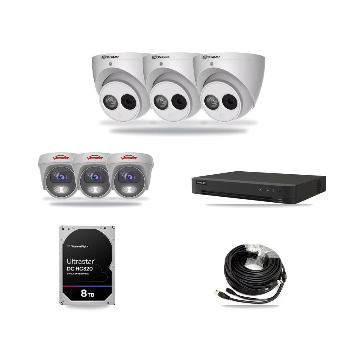 8-Channel 4MP – 5MP CCTV Kit — 3 4MP Turret + 3 5MP Cameras + 8TB Recording - Image 1