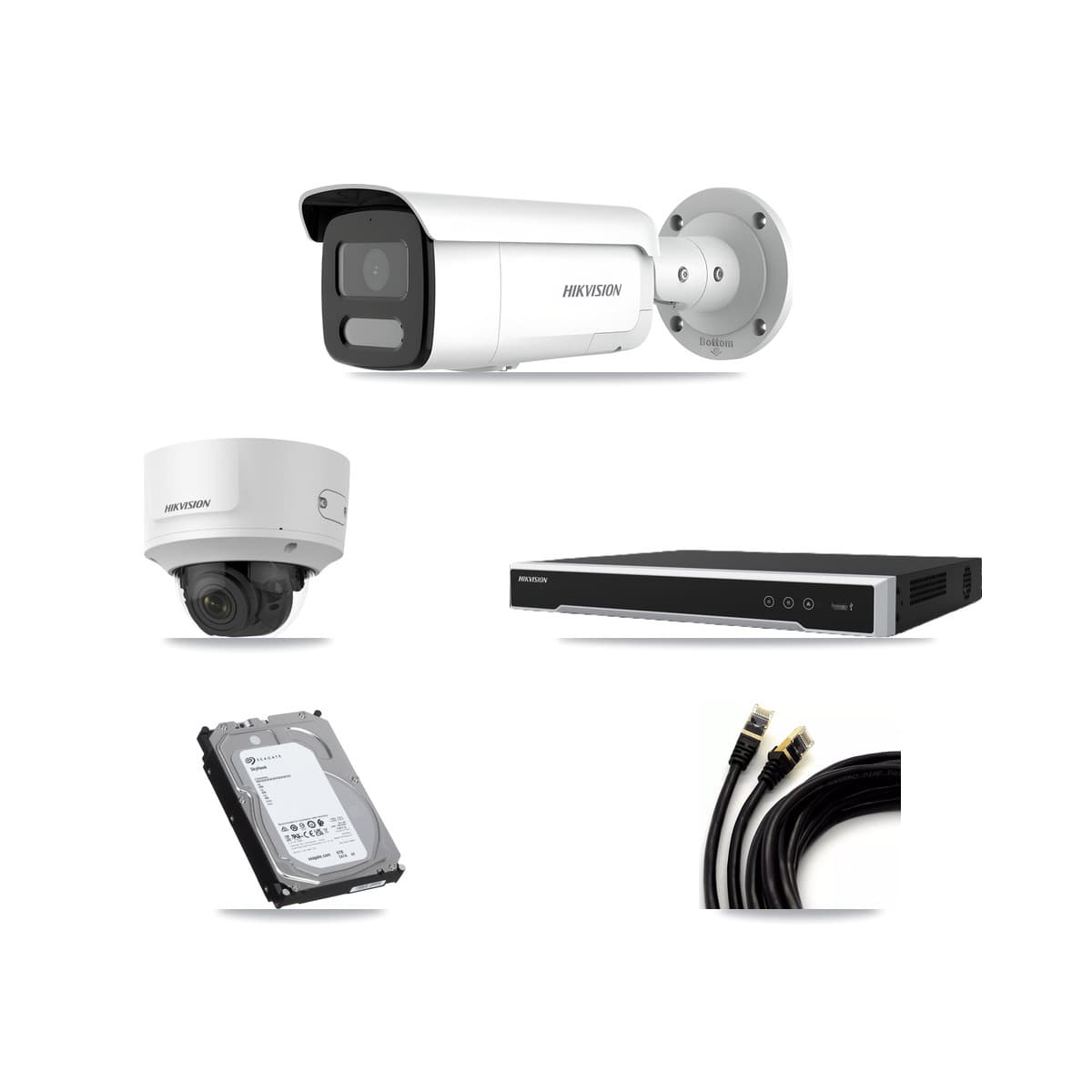 Hikvision 8-Channel 2MP – 4MP CCTV Kit — 1 2MP Dome + 5 4MP Bullet Cameras + 6TB Recording