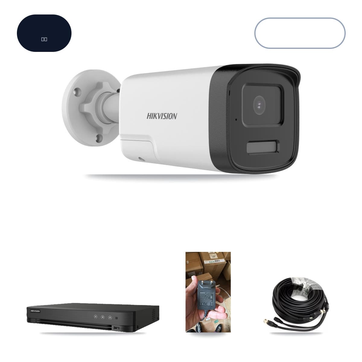 Hikvision 8-Channel 5MP CCTV Kit — 1 DS-2CE17K0T-LXTS Bullet Camera + 1TB Recording (IDS-7208HUHI-M1/E Recorder)