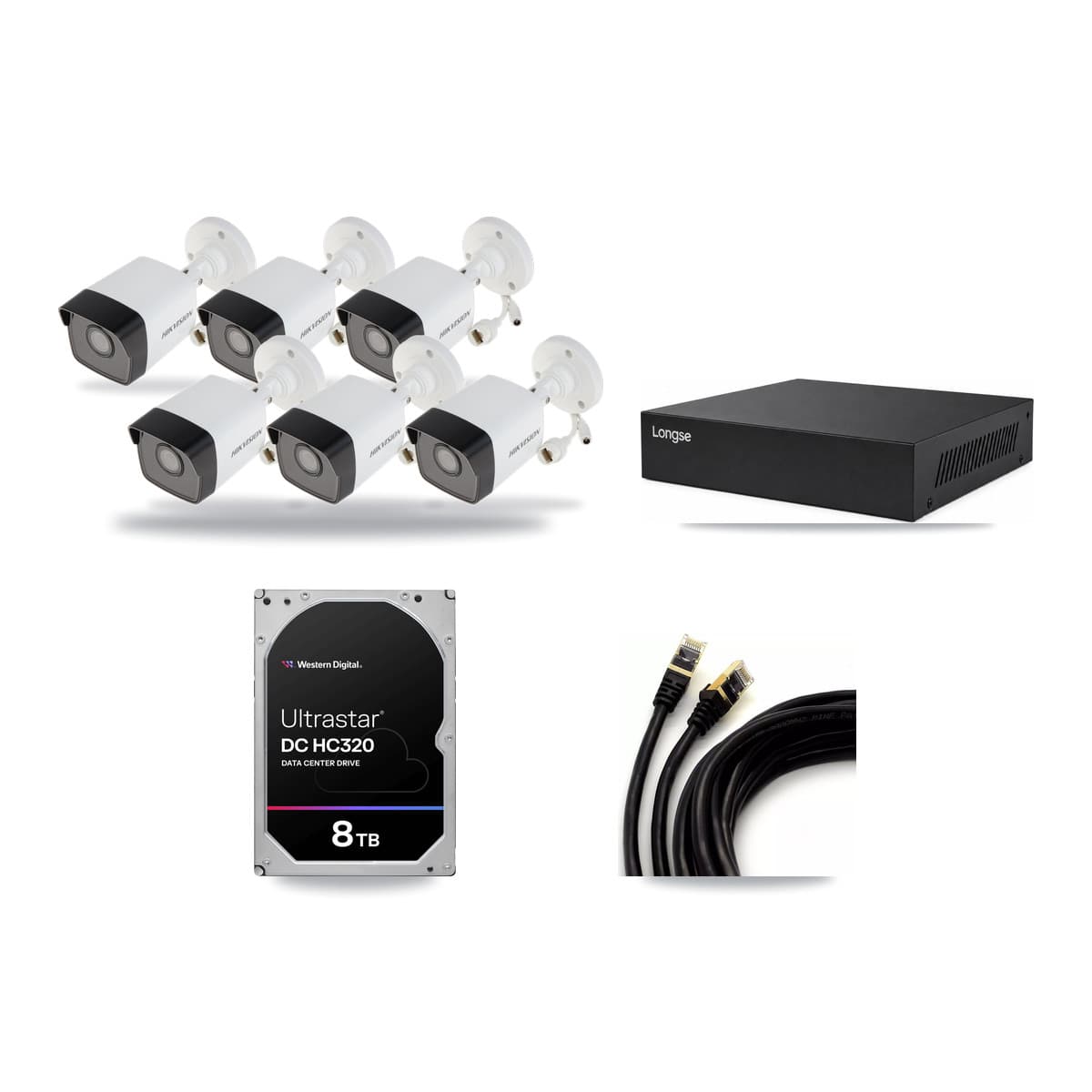 Hikvision & Longse 8-Channel 5MP CCTV Kit — 6 Bullet Cameras + 8TB Recording - Image 1