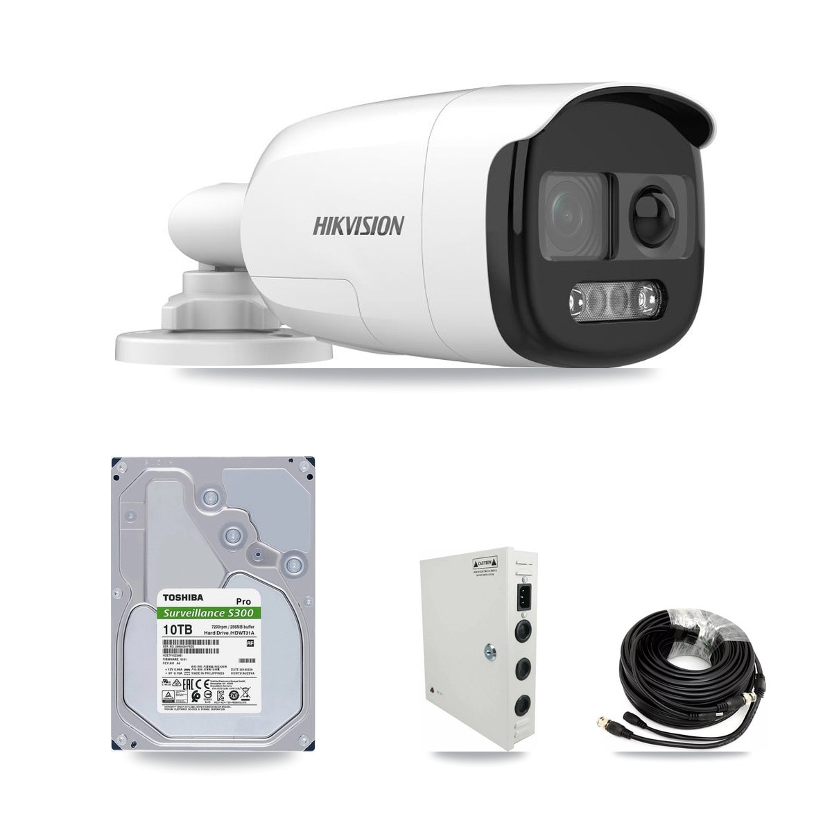 Hikvision 32-Channel 5MP CCTV Kit — 16 DS-2CE12KF3T Bullet Cameras + 2× 10TB Recording (DS-7332HQHI Recorder)