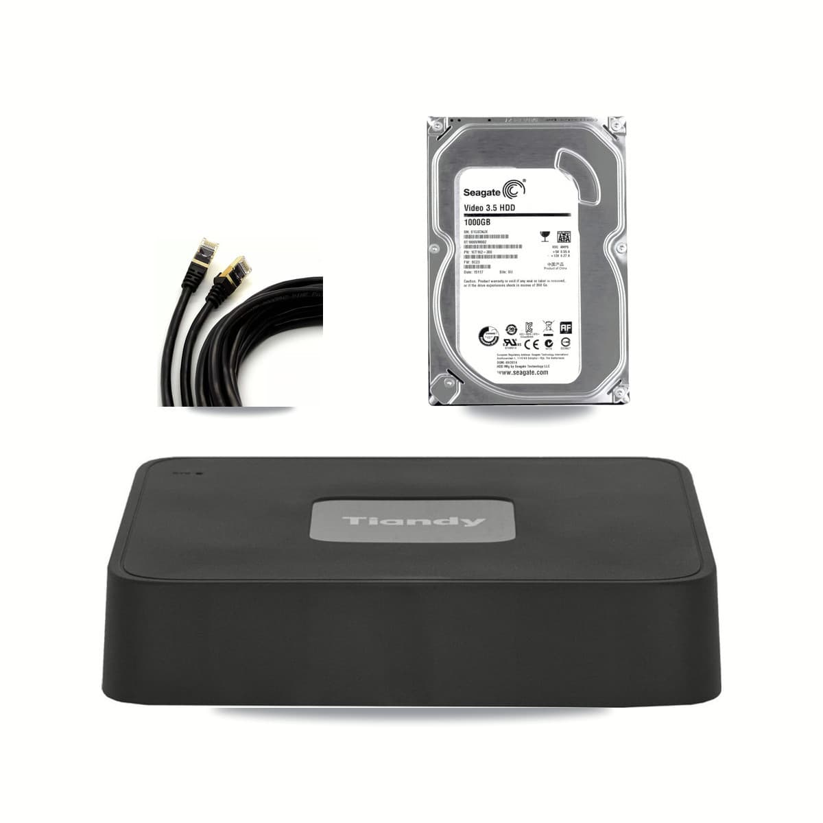 Tiandy 4-channel CCTV kit: 1 camera (1× 5MP Dome), 1TB hard drive