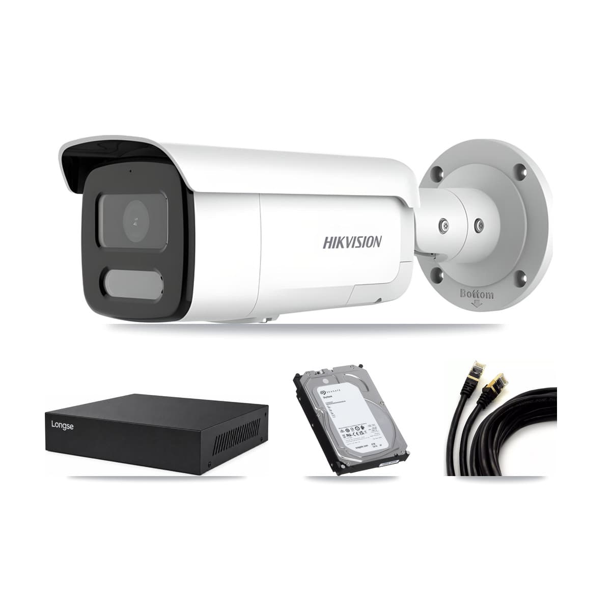 Hikvision & Longse 8-Channel 4MP CCTV Kit — 5 Bullet Cameras + 6TB Recording