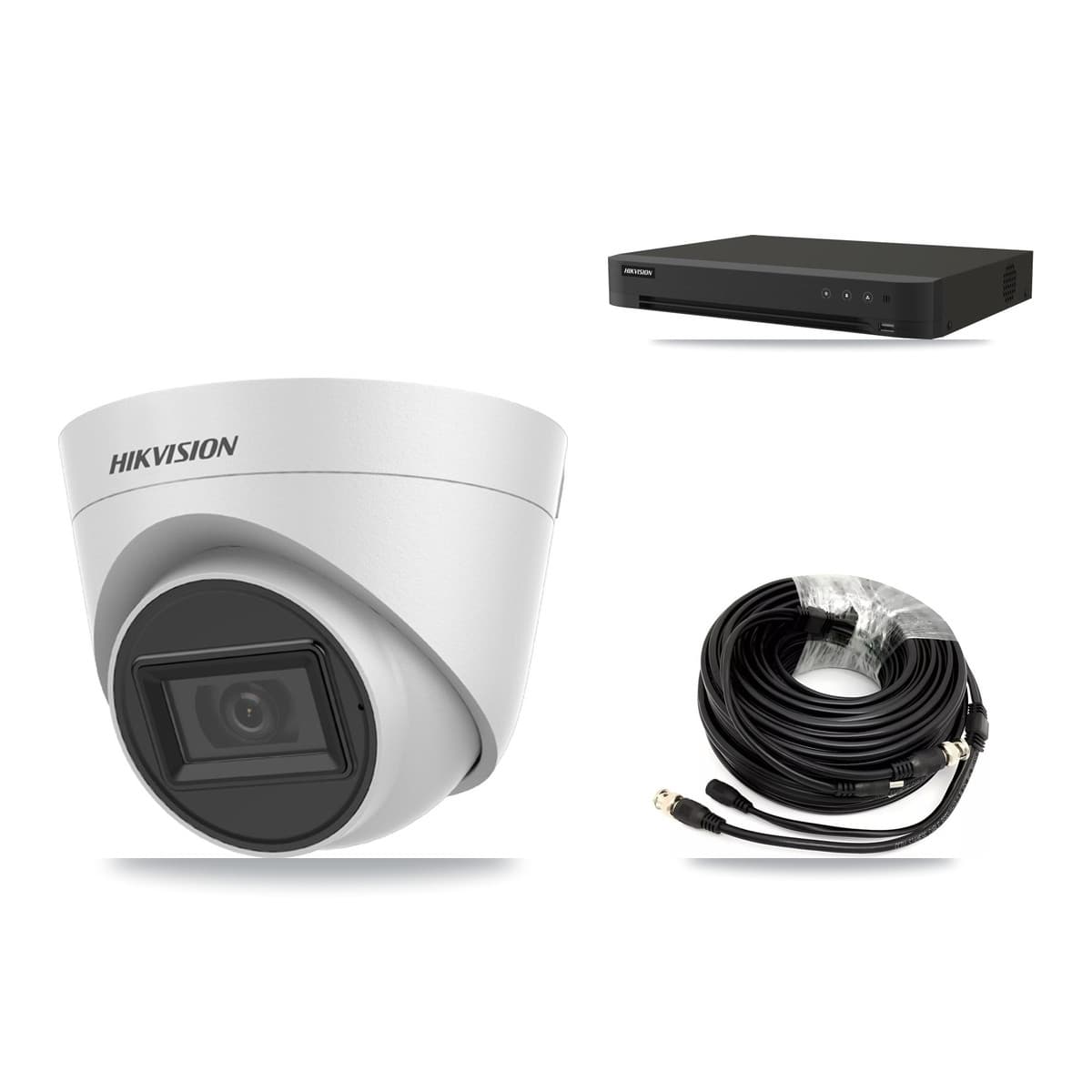 Hikvision 16-Channel 5MP CCTV Kit — 2 White Turret Cameras + 3TB Recording (IDS-7216HQHI Recorder)