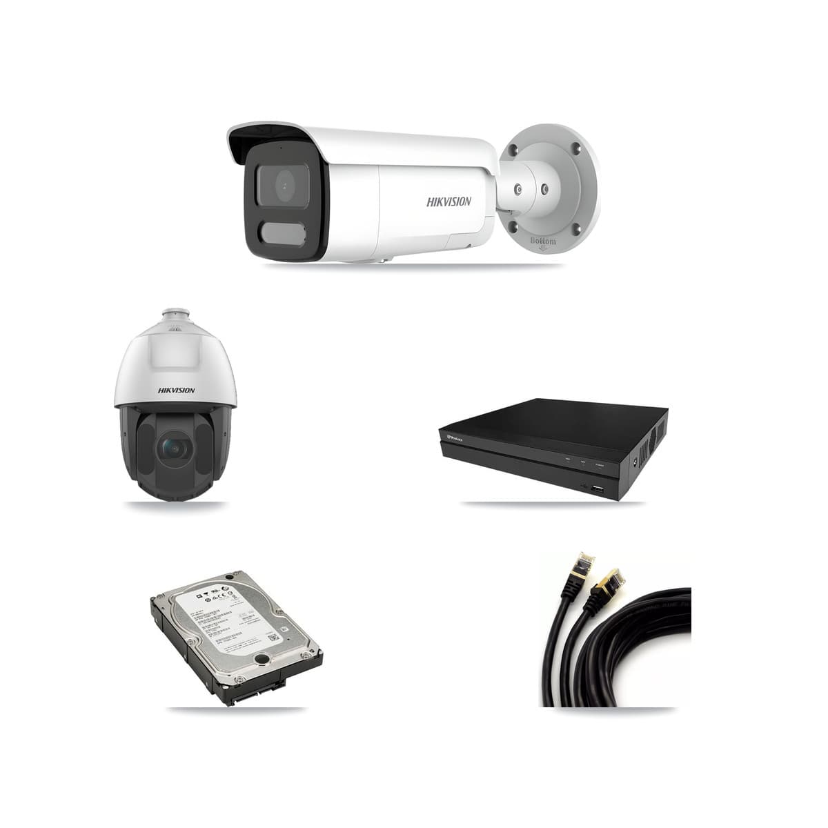 Hikvision & Prolux 8-Channel 2MP – 4MP CCTV Kit — 3 4MP Bullet + 1 2MP PTZ Cameras + 5TB Recording