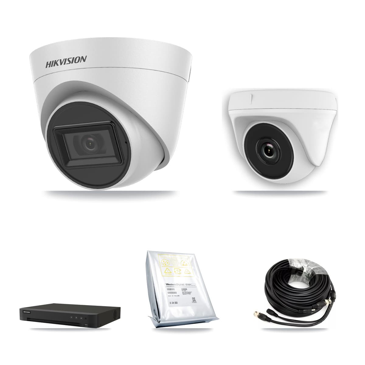 Hikvision 16-Channel 2MP – 5MP CCTV Kit — 4 White 5MP Turret + 4 White 2MP Dome Cameras + 8TB Recording - Image 1