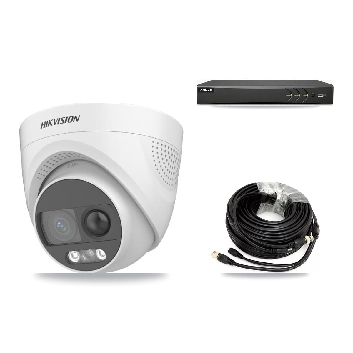 Hikvision & ANNKE 4-Channel 5MP CCTV Kit — 2 DS-2CE72KF3T Turret Cameras + 3TB Recording