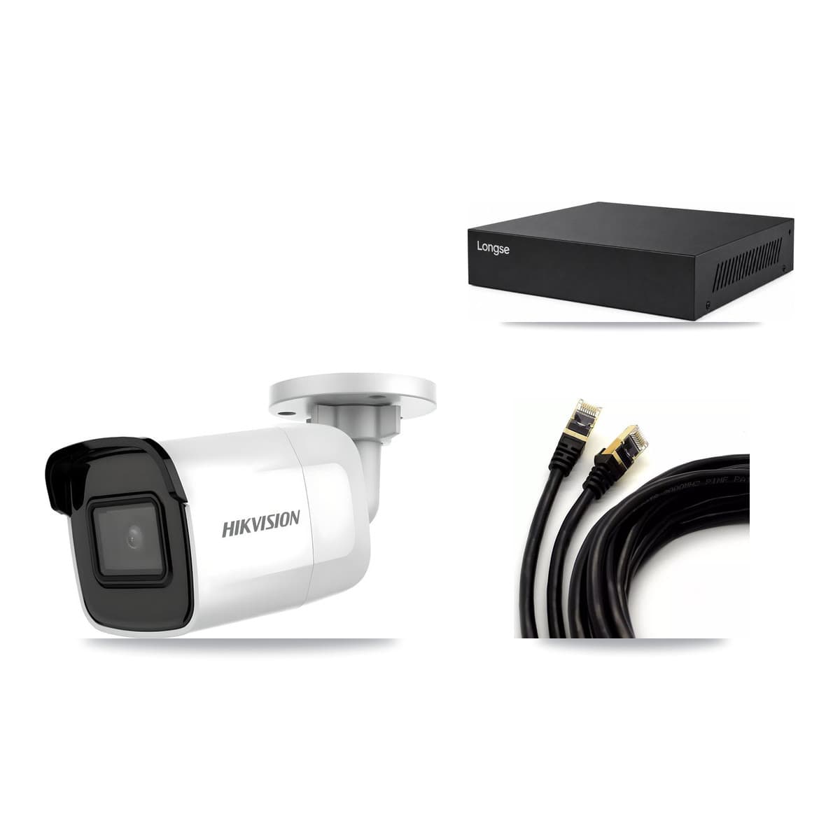 Hikvision & Longse 8-Channel 4K CCTV Kit — 3 Bullet Cameras + 8TB Recording