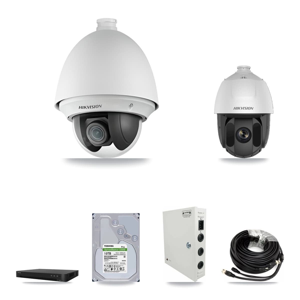Hikvision 16-Channel 2MP CCTV Kit — 13 DS-2AE4225T + 1 DS-2AE5225TI PTZ Cameras + 10TB Recording (DS-7216HGHI Recorder) - Image 1