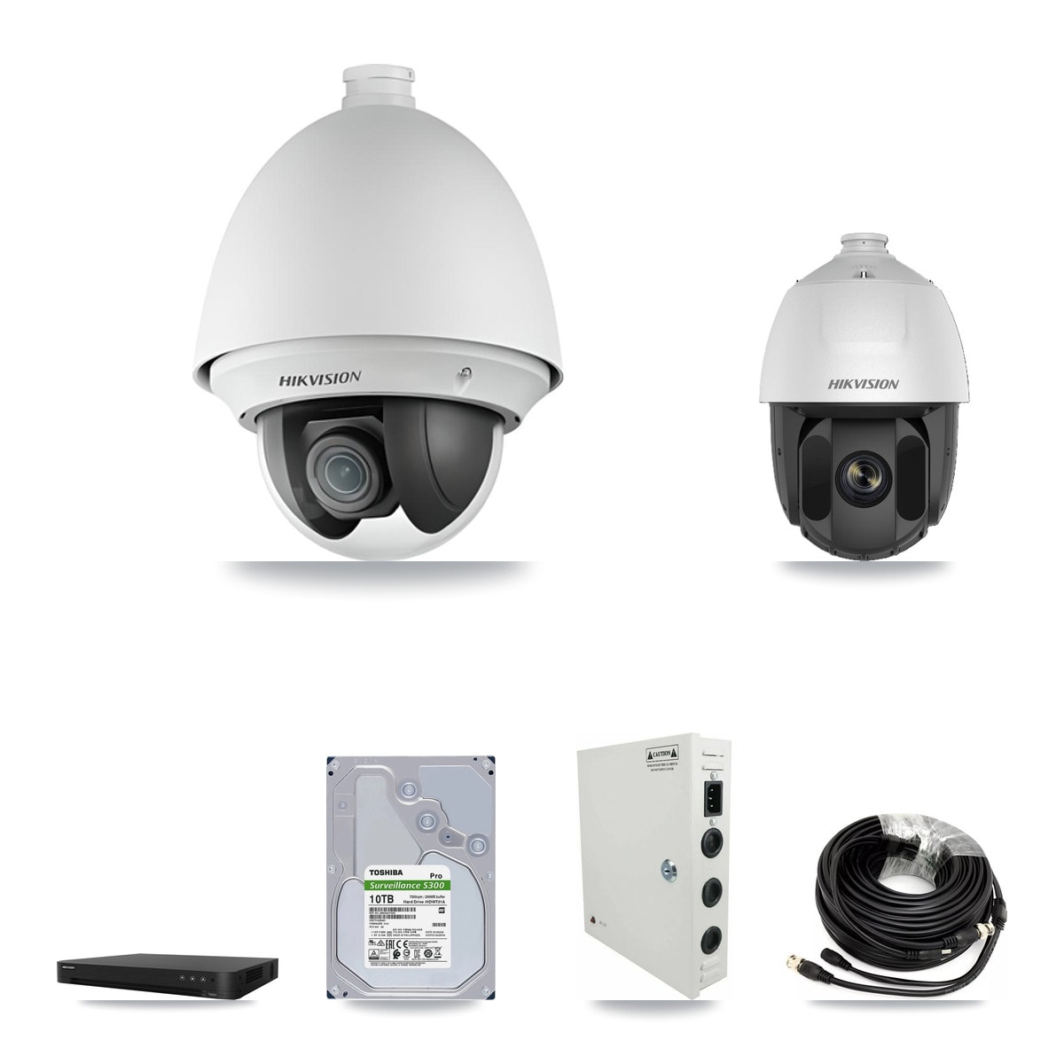 Hikvision 16-Channel 2MP CCTV Kit — 13 DS-2AE4225T + 1 DS-2AE5225TI PTZ Cameras + 10TB Recording (DS-7216HGHI Recorder)