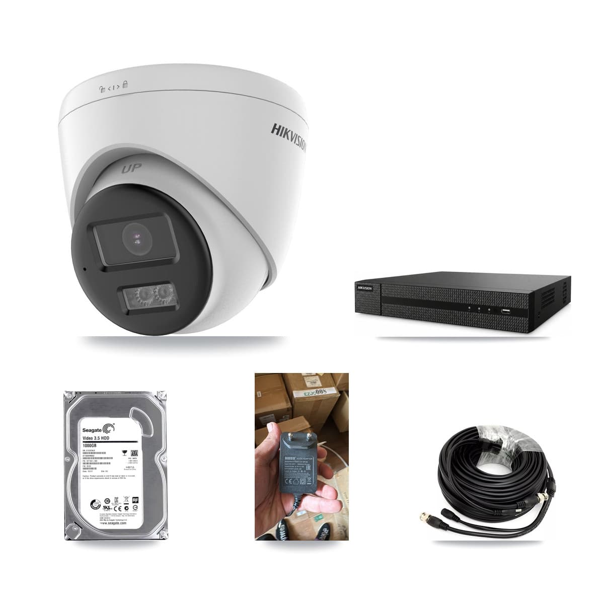 Hikvision 8-Channel 5MP CCTV Kit — 1 DS-2CE78K0T-LTS Turret Camera + 1TB Recording (DVR-8CH-HYL8MP Recorder) - Image 1