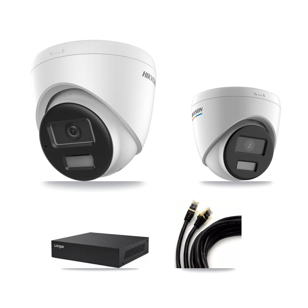 Hikvision & Longse 8-Channel 2MP – 4K CCTV Kit — 1 2MP + 3 4K Turret Cameras + 8TB Recording