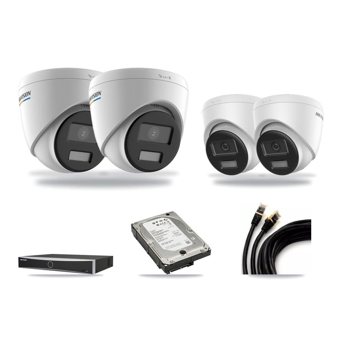 Hikvision 4-Channel 2MP – 4K CCTV Kit — 2 2MP + 2 4K Turret Cameras + 5TB Recording - Image 1