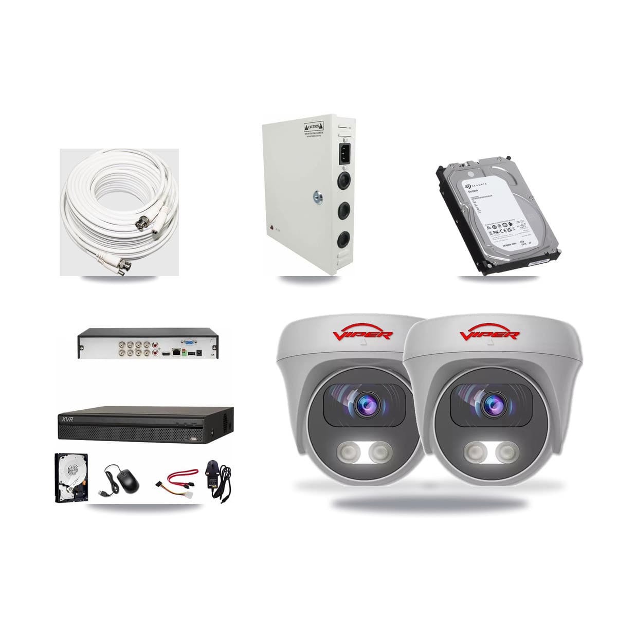 Dahua 8-channel CCTV kit: 2 cameras (2× 5MP Camera), 6TB hard drive