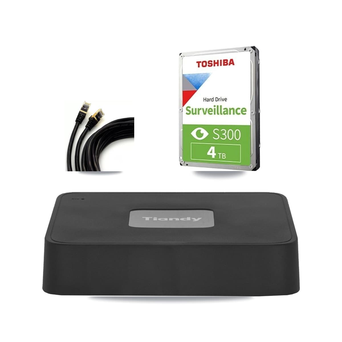 Tiandy 4-channel CCTV kit: 3 cameras (3× 5MP Dome), 4TB hard drive
