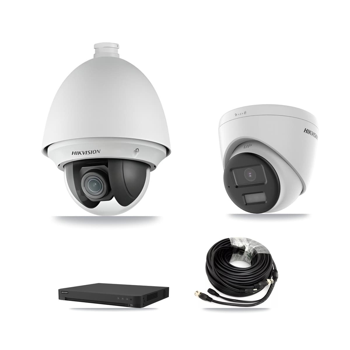 Hikvision 16-Channel 2MP – 4K CCTV Kit — 1 2MP PTZ + 1 4K Turret Cameras + 3TB Recording