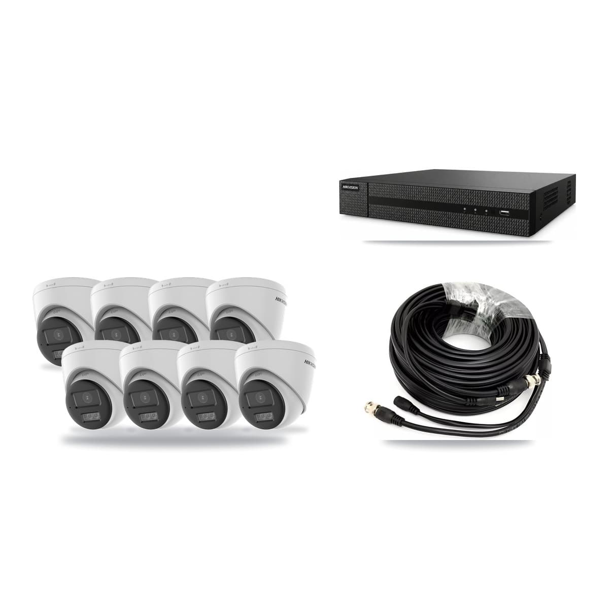Hikvision 8-Channel 5MP CCTV Kit — 8 DS-2CE78K0T-LTS Turret Cameras + 3TB Recording (DVR-8CH-HYL8MP Recorder) - Image 1