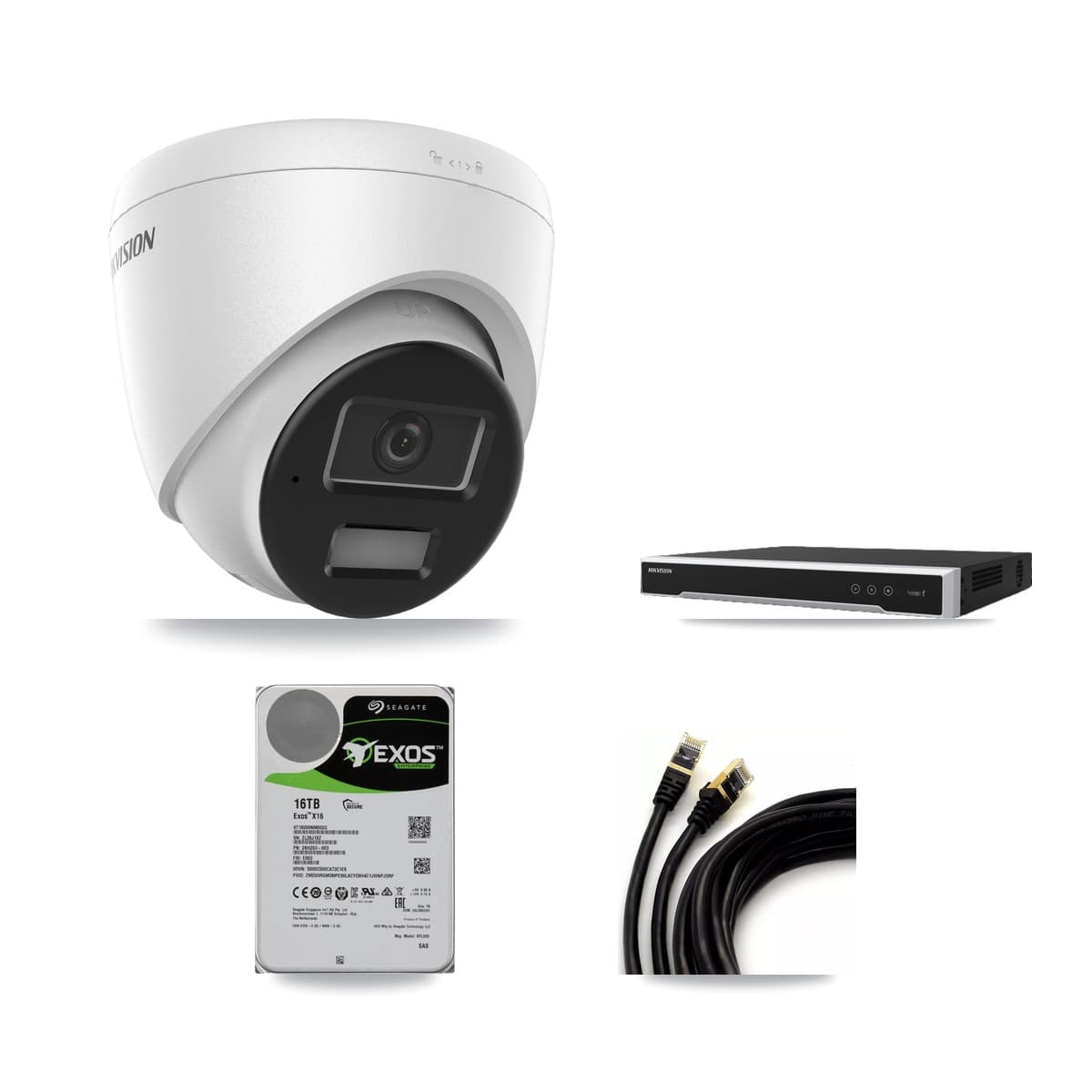 Hikvision 16-Channel 4MP CCTV Kit — 13 DS-2CD1343G2 Turret Cameras + 16TB Recording (DS-7616NI-M2 Recorder)