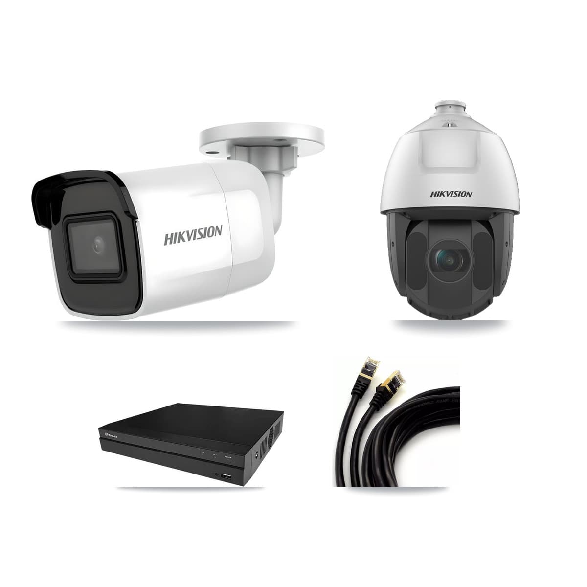 Hikvision & Prolux 8-Channel 2MP – 4K CCTV Kit — 3 4K Bullet + 1 2MP PTZ Cameras + 8TB Recording