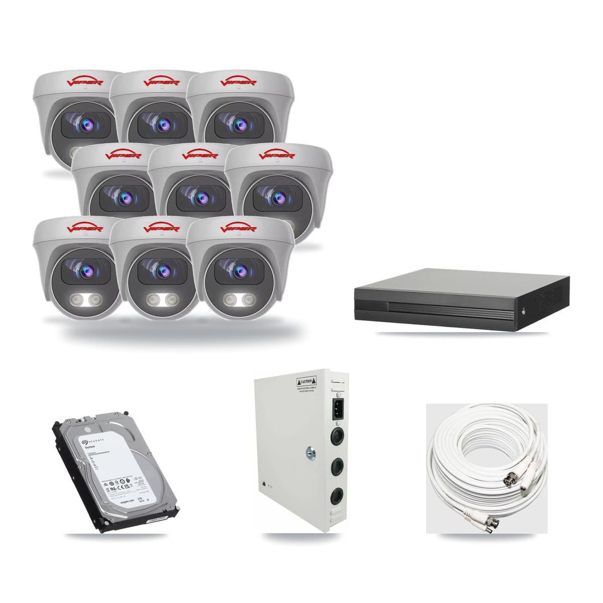 16-Channel 5MP CCTV Kit — 9 Viper Cameras + 6TB Recording - Image 1