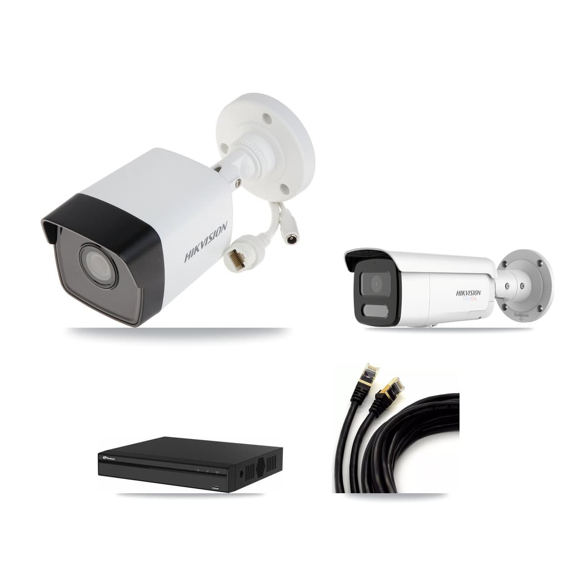 Hikvision & Prolux 4-Channel 5MP – 4K CCTV Kit — 2 5MP + 2 4K Bullet Cameras + 8TB Recording