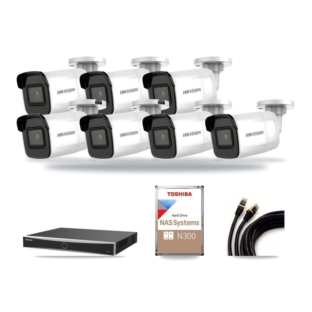Hikvision 16-Channel 4K CCTV Kit — 7 DS-2CD2085G1 Bullet Cameras + 18TB Recording - Image 1