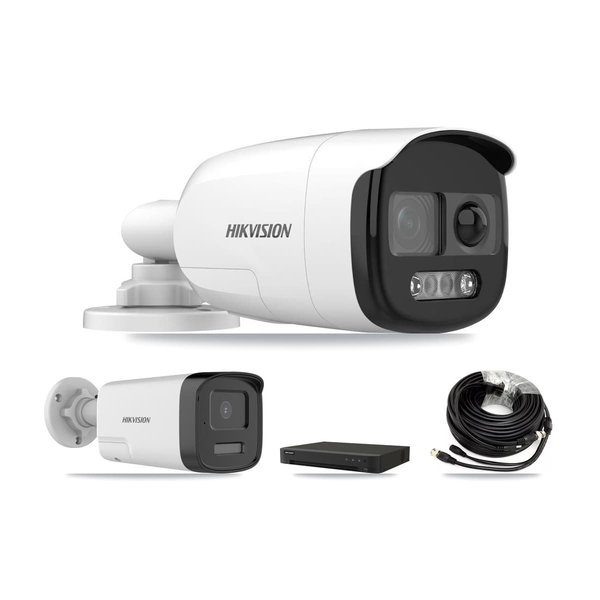Hikvision 8-Channel 5MP CCTV Kit — 3 DS-2CE12KF3T-PIRXO + 3 DS-2CE17K0T-LXTS Bullet Cameras + 8TB Recording (IDS-7208HUHI-M1/XT Recorder)