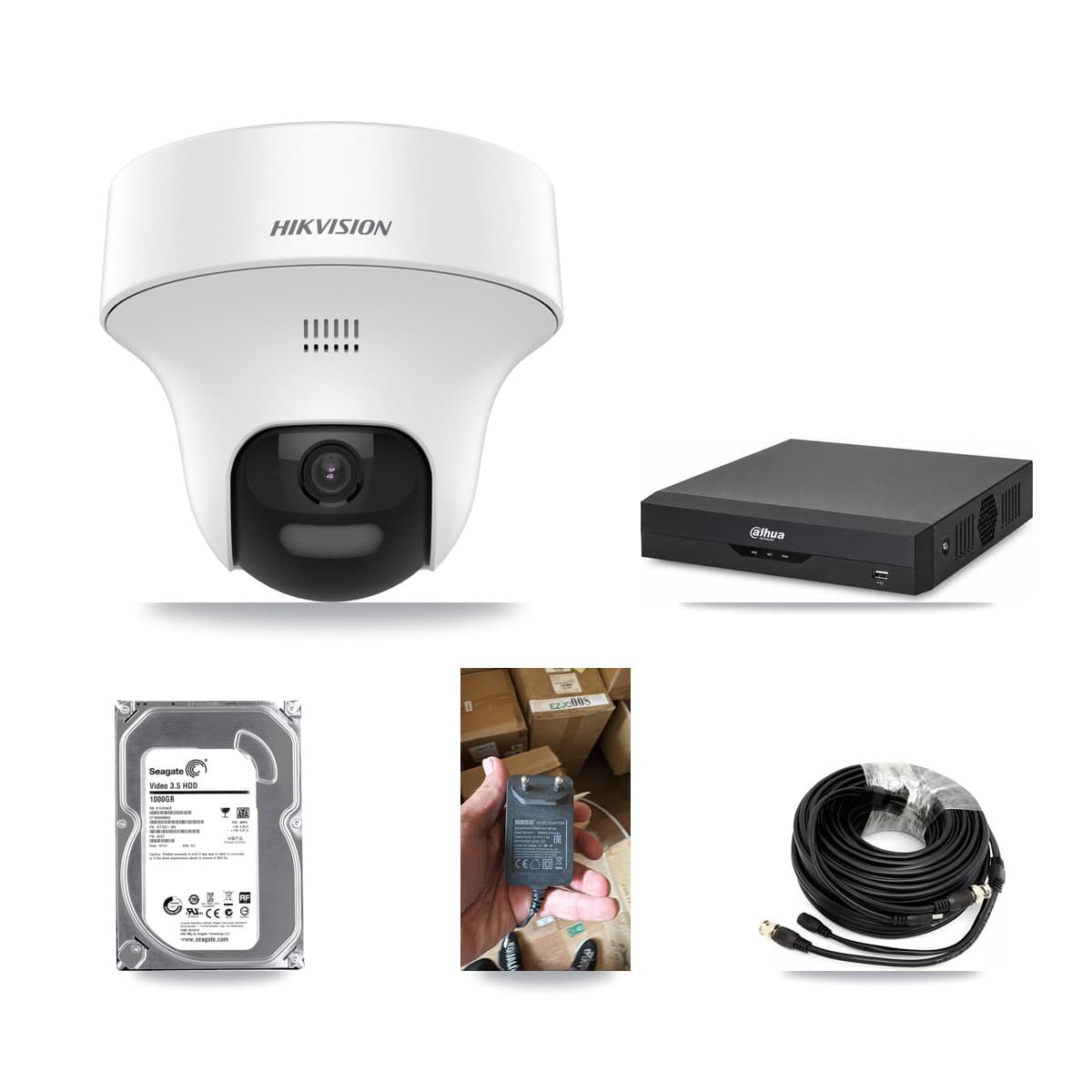 Hikvision & Dahua 4-Channel 5MP CCTV Kit — 1 DS-2CE70K0T Turret Camera + 1TB Recording - Image 1