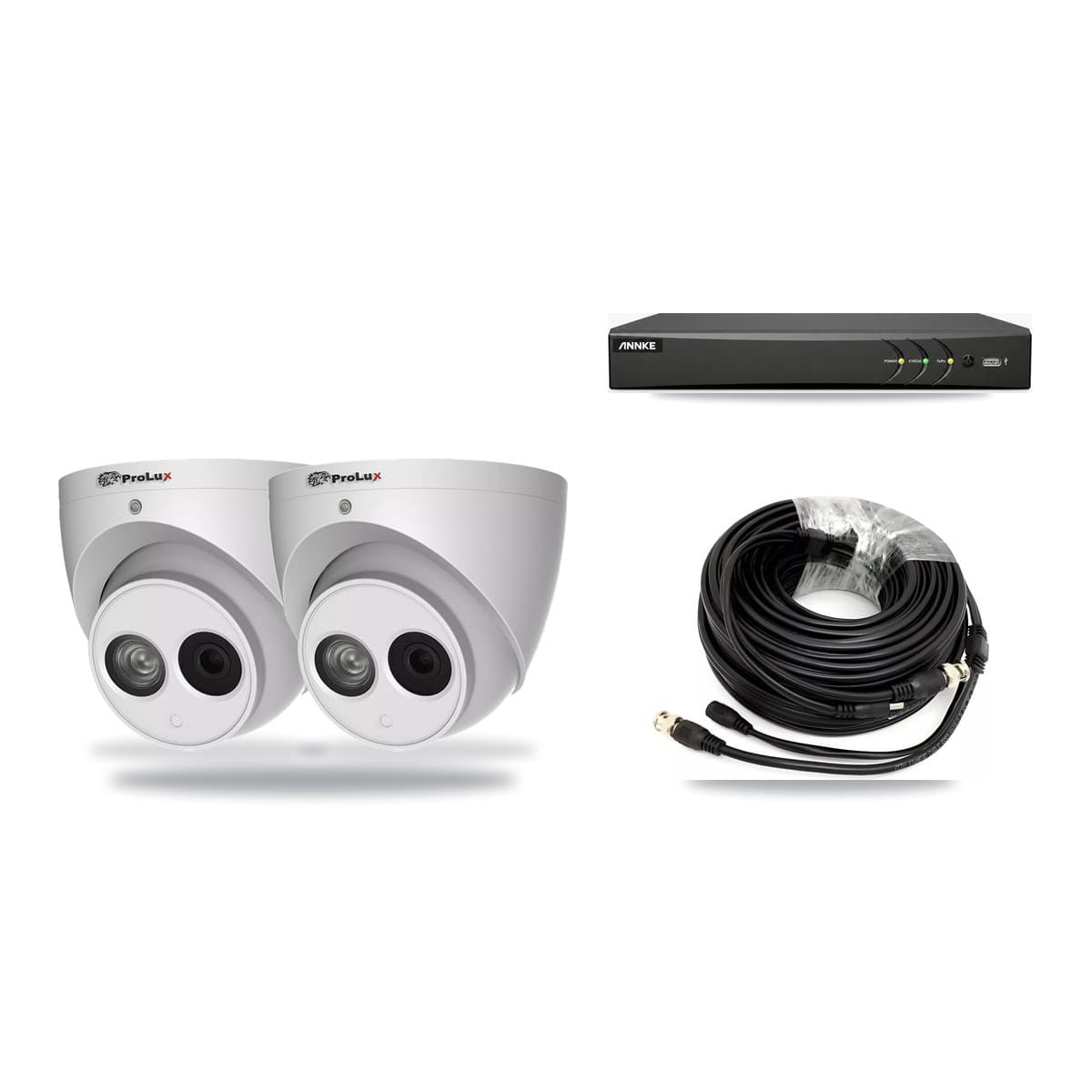 Prolux & ANNKE 4-Channel 4MP CCTV Kit — 2 Turret Cameras + 3TB Recording - Image 1