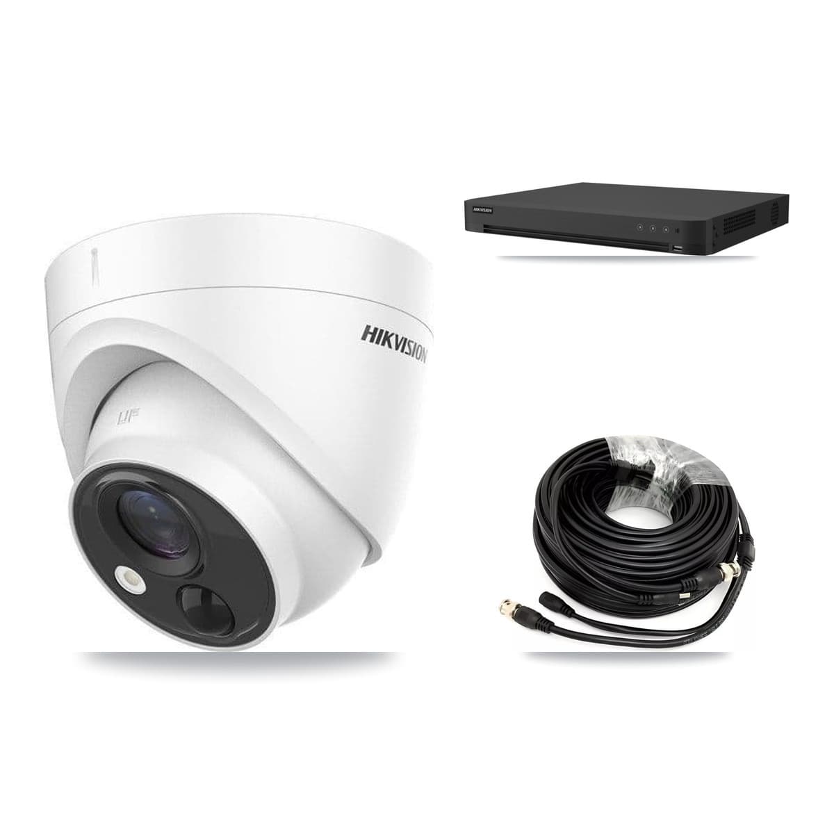 Hikvision 32-Channel 5MP CCTV Kit — 2 DS-2CE71H0T Turret Cameras + 3TB Recording (IDS-7232HQHI Recorder)