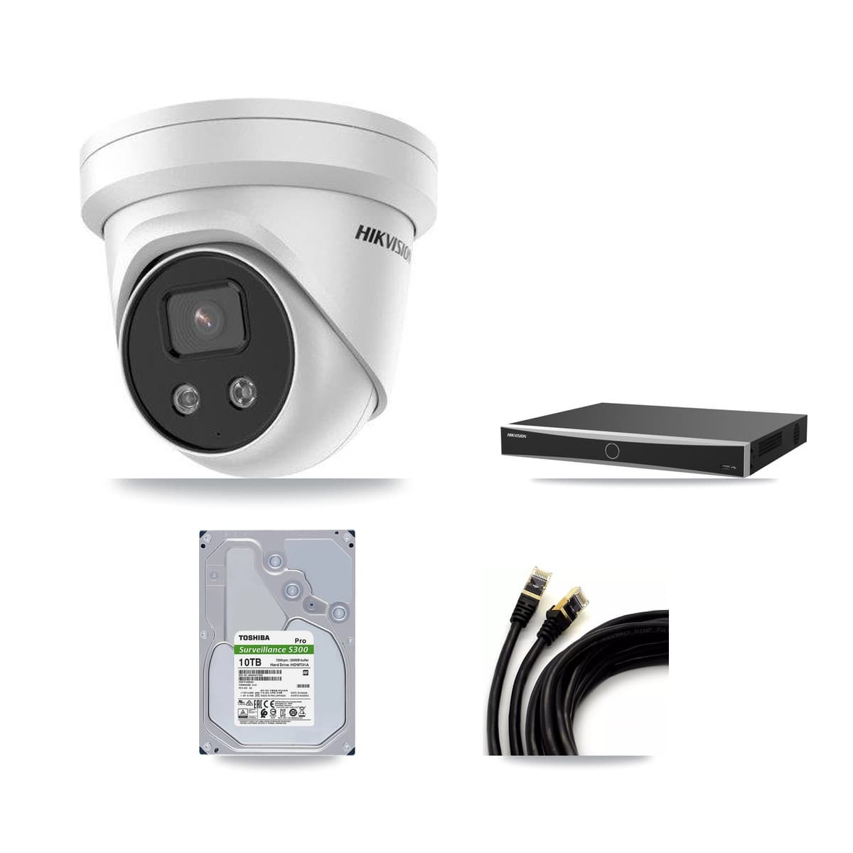 Hikvision 16-Channel 5MP CCTV Kit — 8 Turret Cameras + 10TB Recording (DS-7616NXI Recorder)
