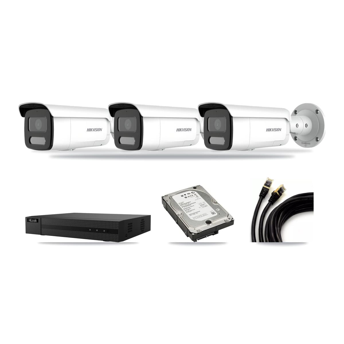 Hikvision & HiLook 8-Channel 4MP – 5MP CCTV Kit — 3 4MP Bullet + 1 5MP Dome Cameras + 5TB Recording (NVR-108MH-D Recorder) - Image 1