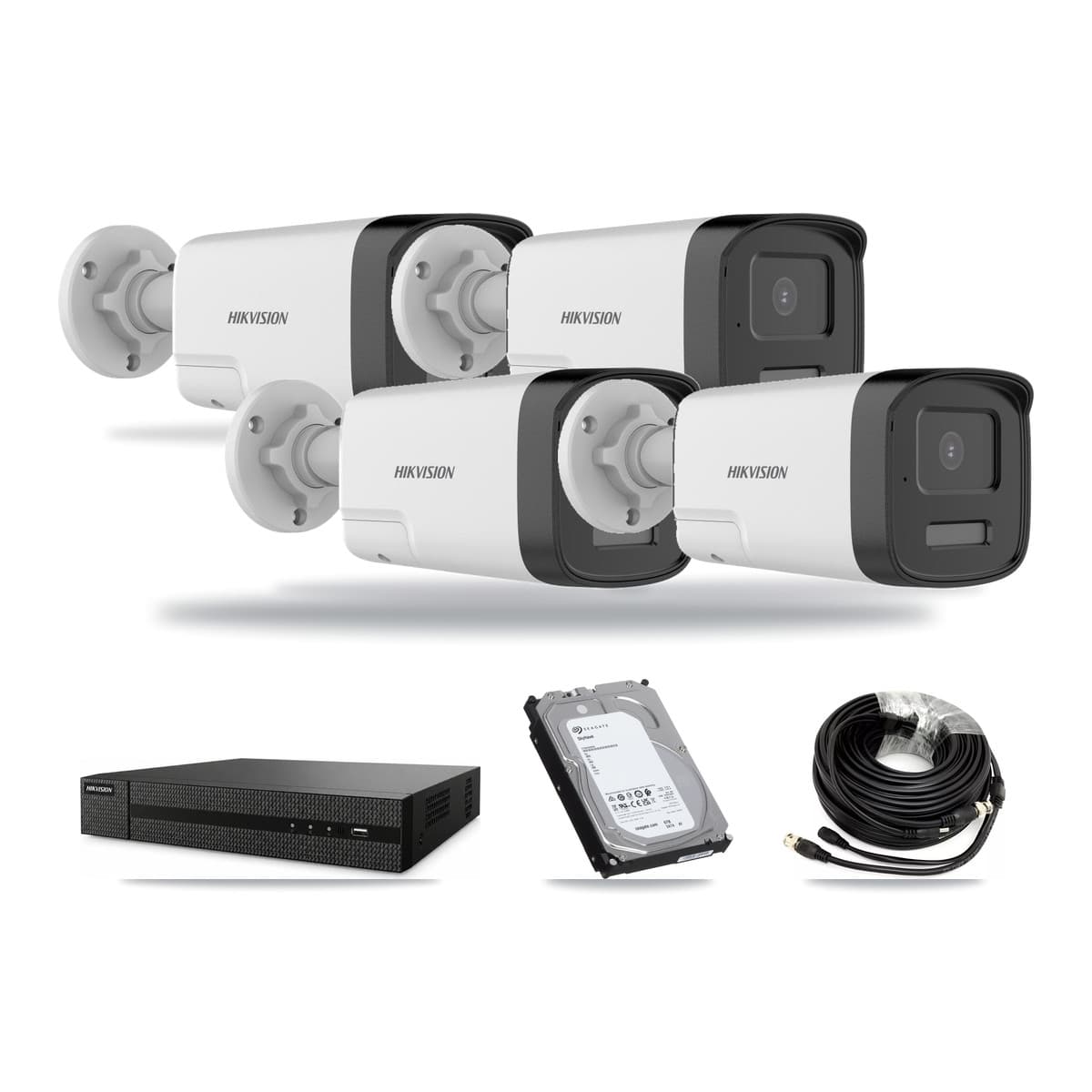 Hikvision 8-Channel 5MP CCTV Kit — 4 DS-2CE17K0T Bullet Cameras + 6TB Recording (DVR-8CH Recorder) - Image 1