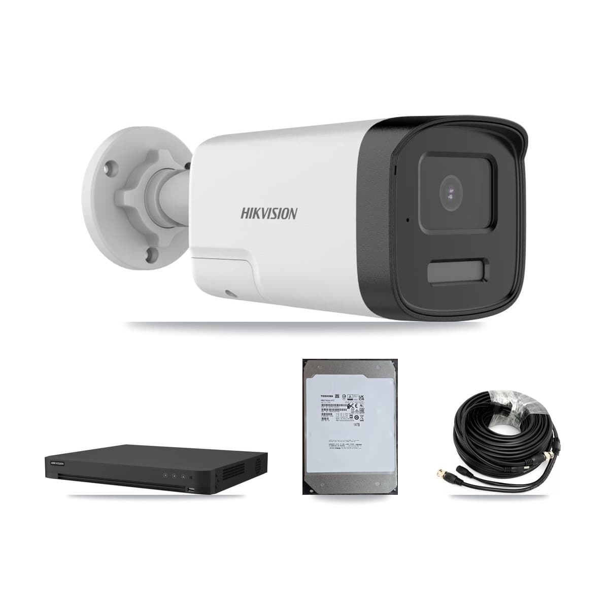 Hikvision 16-Channel 5MP CCTV Kit — 8 DS-2CE17K0T Bullet Cameras + 14TB Recording