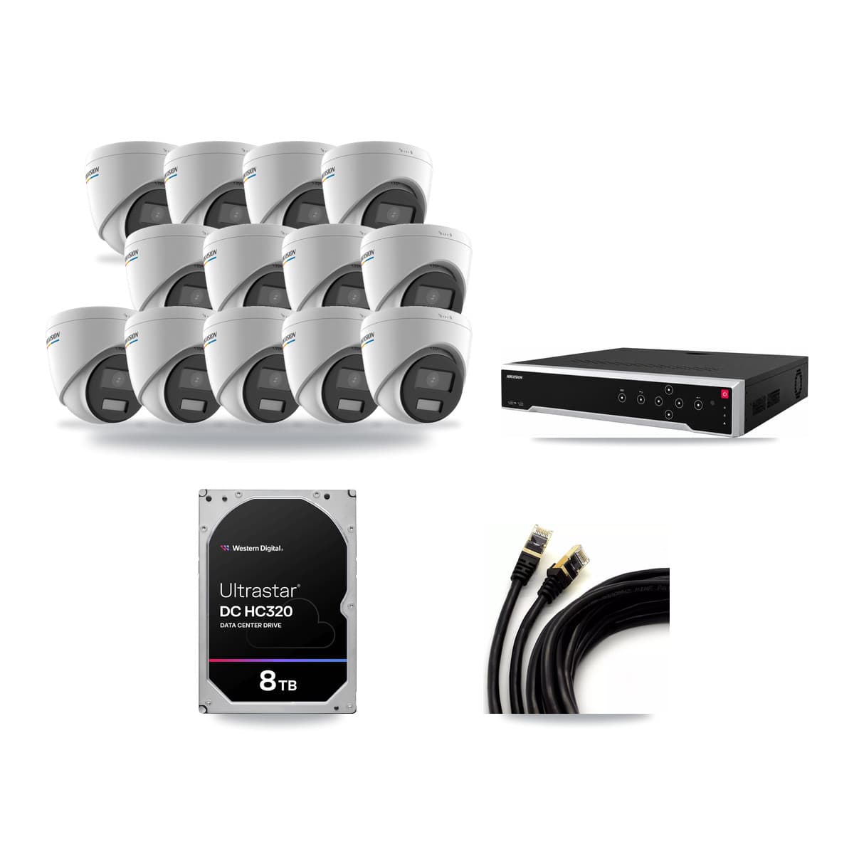 Hikvision 32-Channel 2MP CCTV Kit — 13 Turret Cameras + 8TB Recording - Image 1