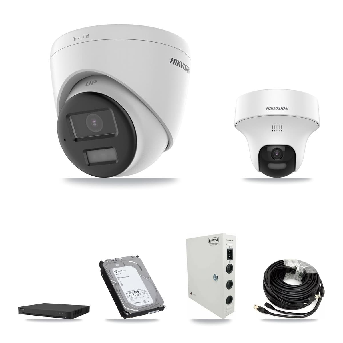 Hikvision 16-Channel 5MP CCTV Kit — 5 DS-2CE70K0T + 11 DS-2CE78K0T Turret Cameras + 6TB Recording (IDS-7216HUHI Recorder)